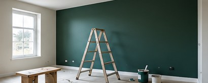 Visuel réaliste d’un mur en cours de peinture